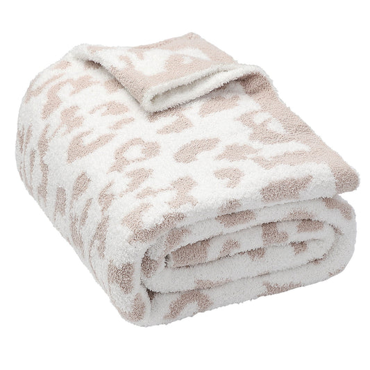 Large Soft Leopard Blanket (60"X70"), Warm Reversible Cheetah Blanket Leopard Throw Blanket for Couch Bed Sofa