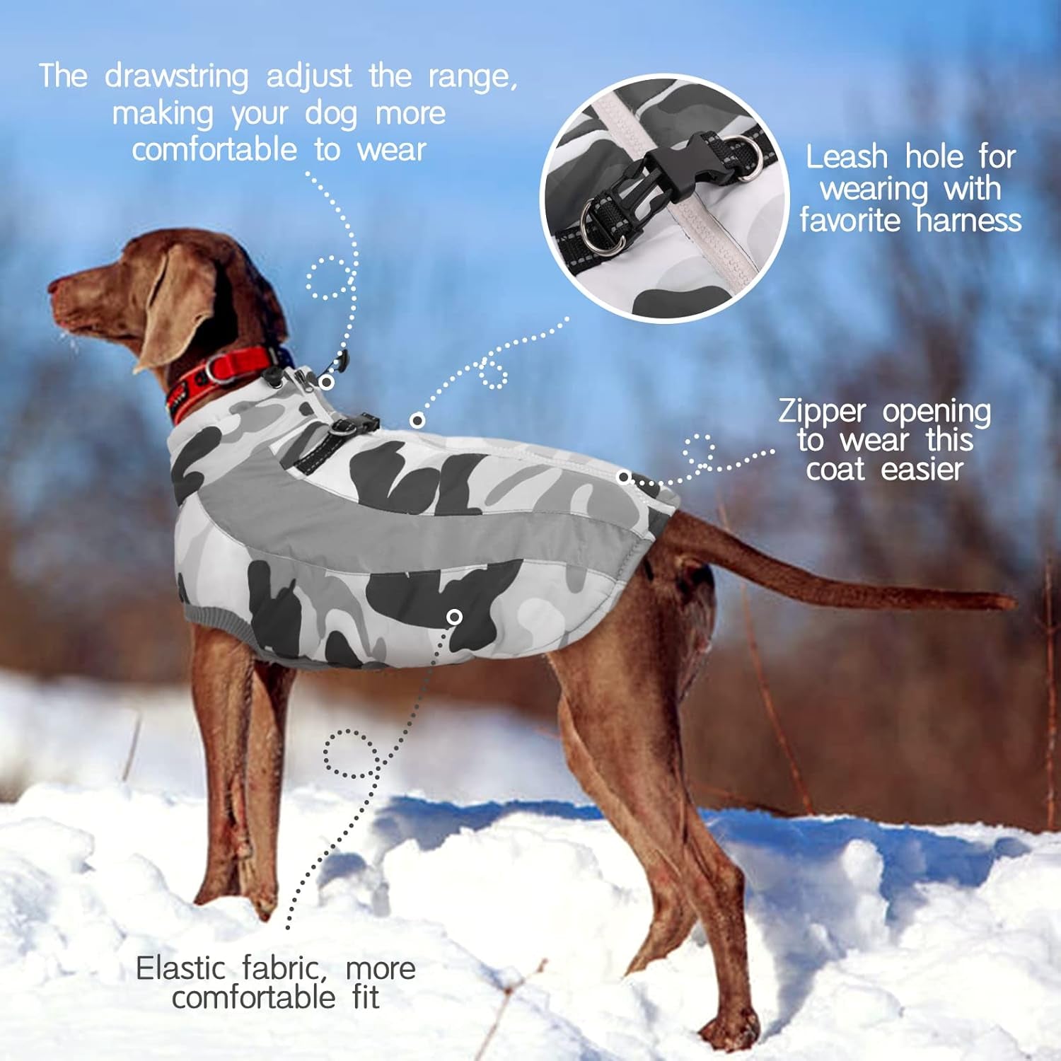 Warm Dog Jacket,Dog Winter Coat with Harness Dog Cold Weather Coats Warm Pet Vest Dog Winter Clothes Waterproof Windproof Dog Snow Jacket with Back Zipper for Small Medium Large Dogs Grey 3XL