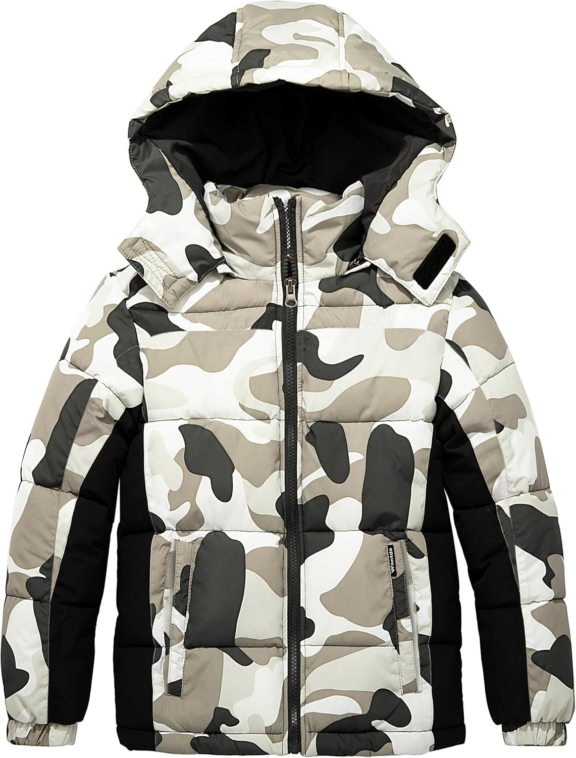 Boys' Warm Winter Coat Waterproof Puffer Jacket with Detachable Hood