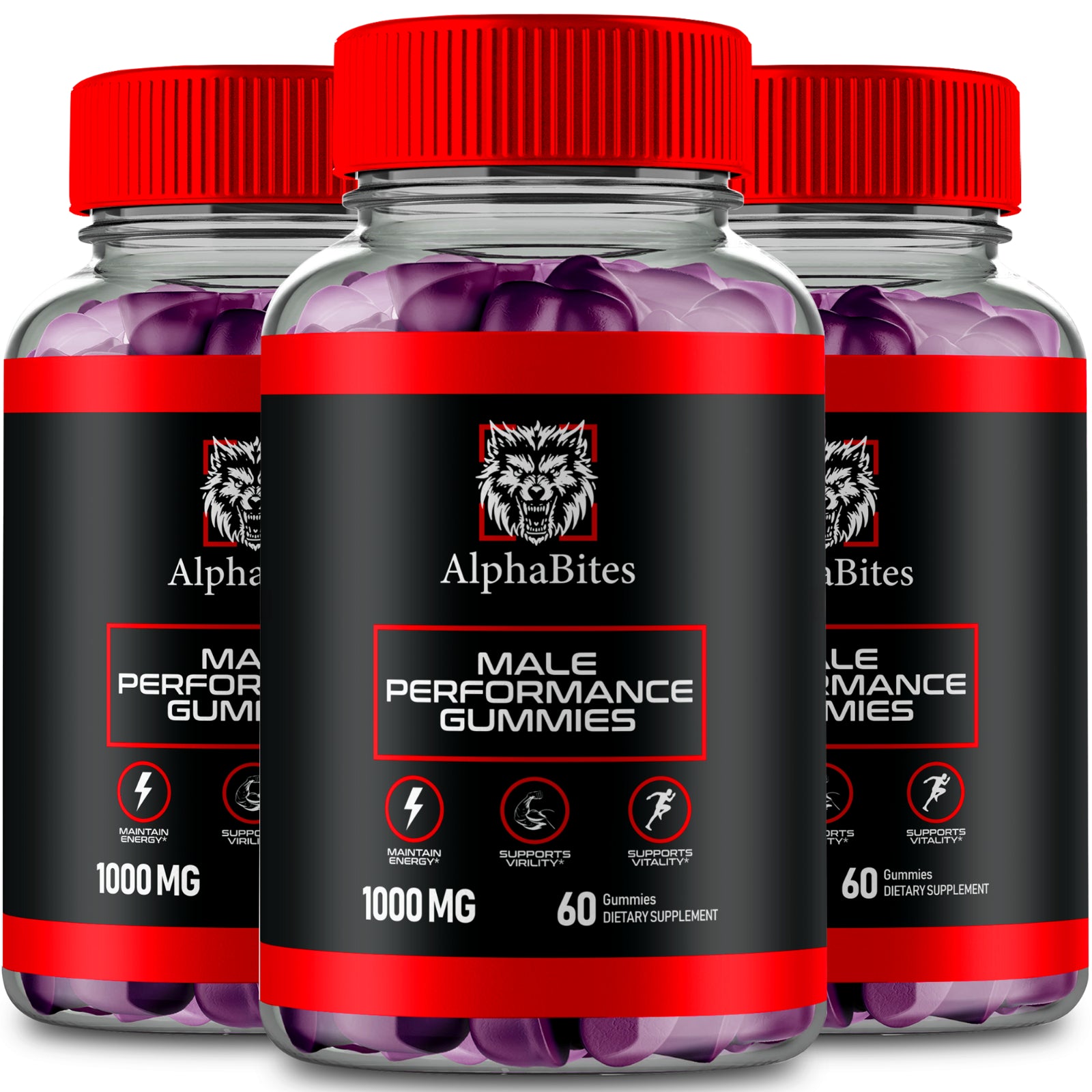 (3 Pack) Alphabites Advanced Men Health Gummies, Alpha Bites Gummy (180 Gummies)