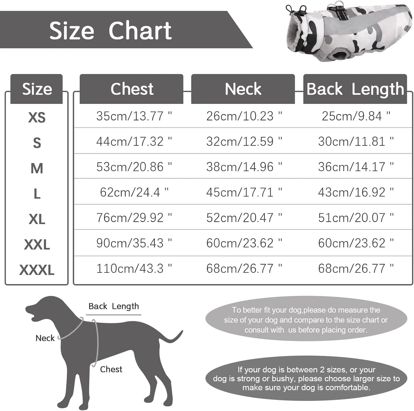 Warm Dog Jacket,Dog Winter Coat with Harness Dog Cold Weather Coats Warm Pet Vest Dog Winter Clothes Waterproof Windproof Dog Snow Jacket with Back Zipper for Small Medium Large Dogs Grey 3XL