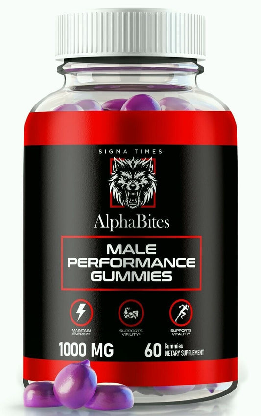 Alpha Bites Gummies for Men, Alphabites ED Gummies Male BIGD 60Ct