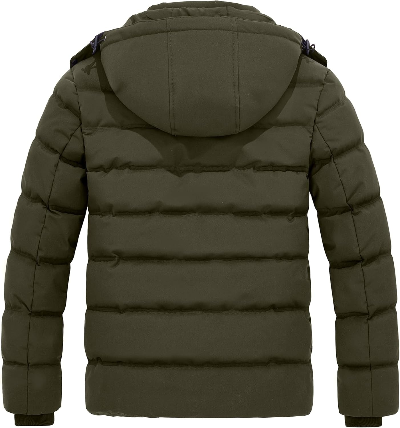 Men'S Hooded Winter Coat Warm Puffer Jacket Thicken Cotton Coat with Removable Hood