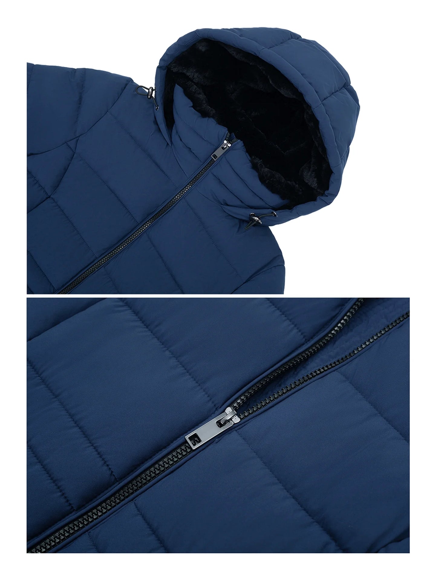 Women'S Heavy Long Winter Coat with Fleece Hood Parka Jacket