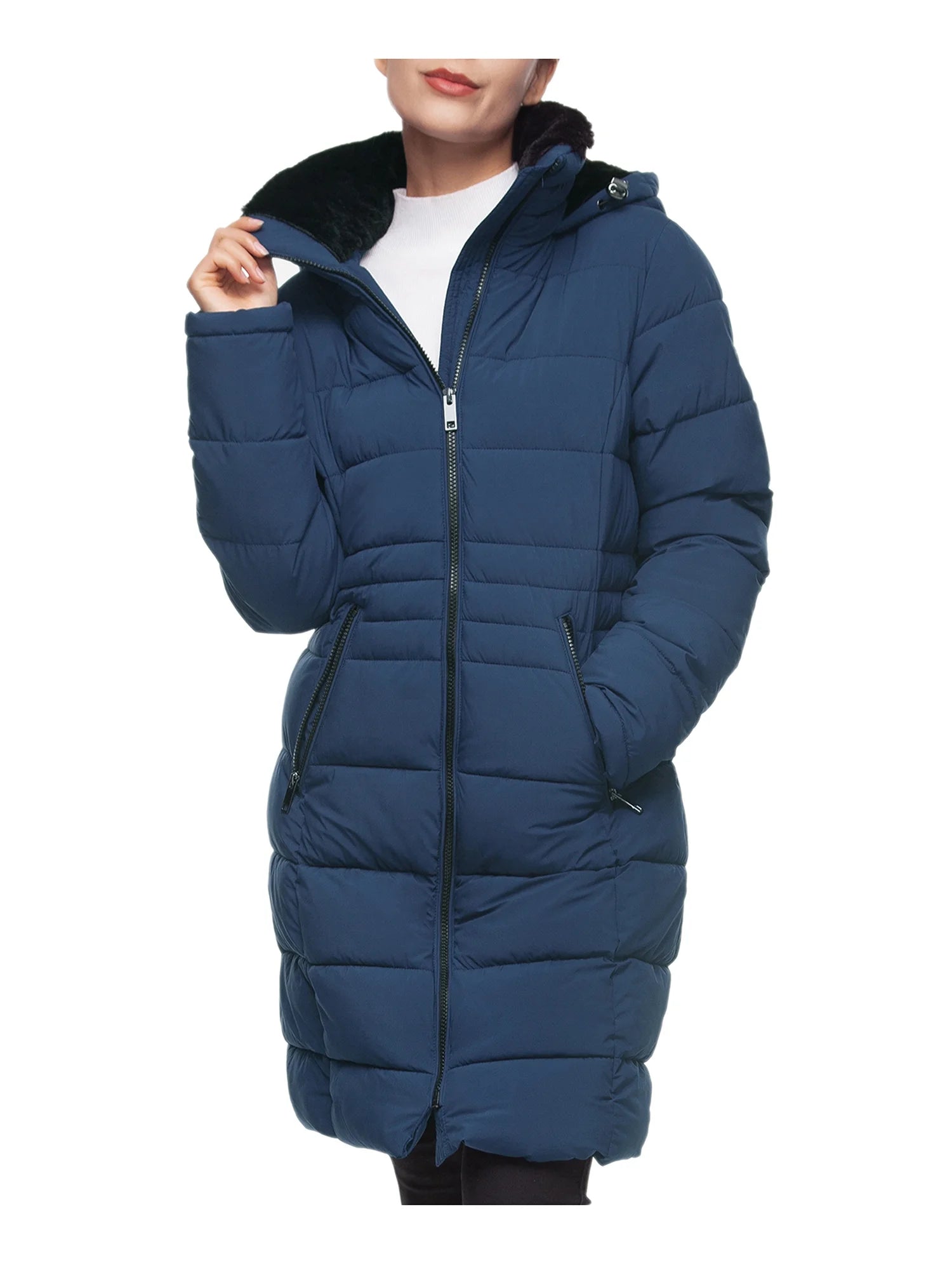 Women'S Heavy Long Winter Coat with Fleece Hood Parka Jacket