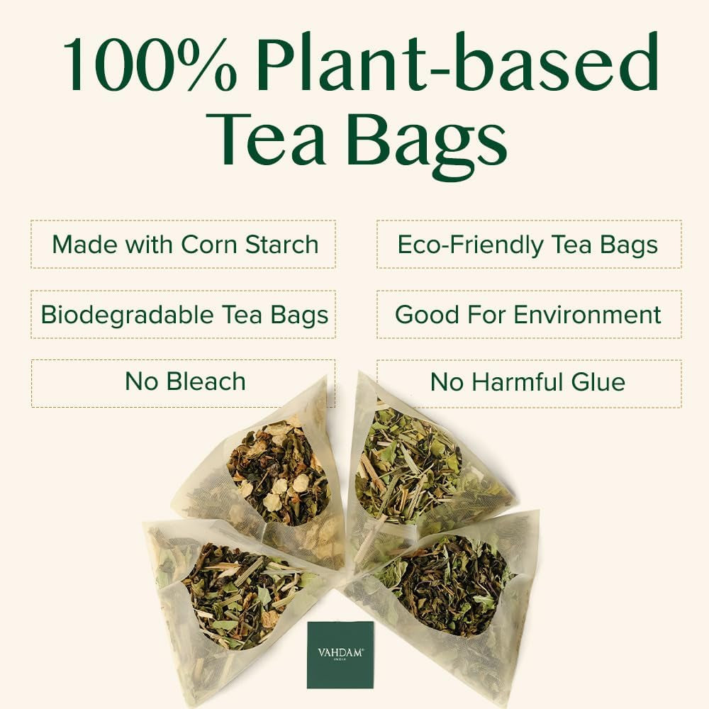 Turmeric Ashwagandha Herbal Tea Bags (100 Count) Caffeine Free, Non GMO, Gluten Free | 100% Pure Herbal Blend - Sweet & Earthy | Whole Leaf Tea Bags | Resealable Ziplock Pouch