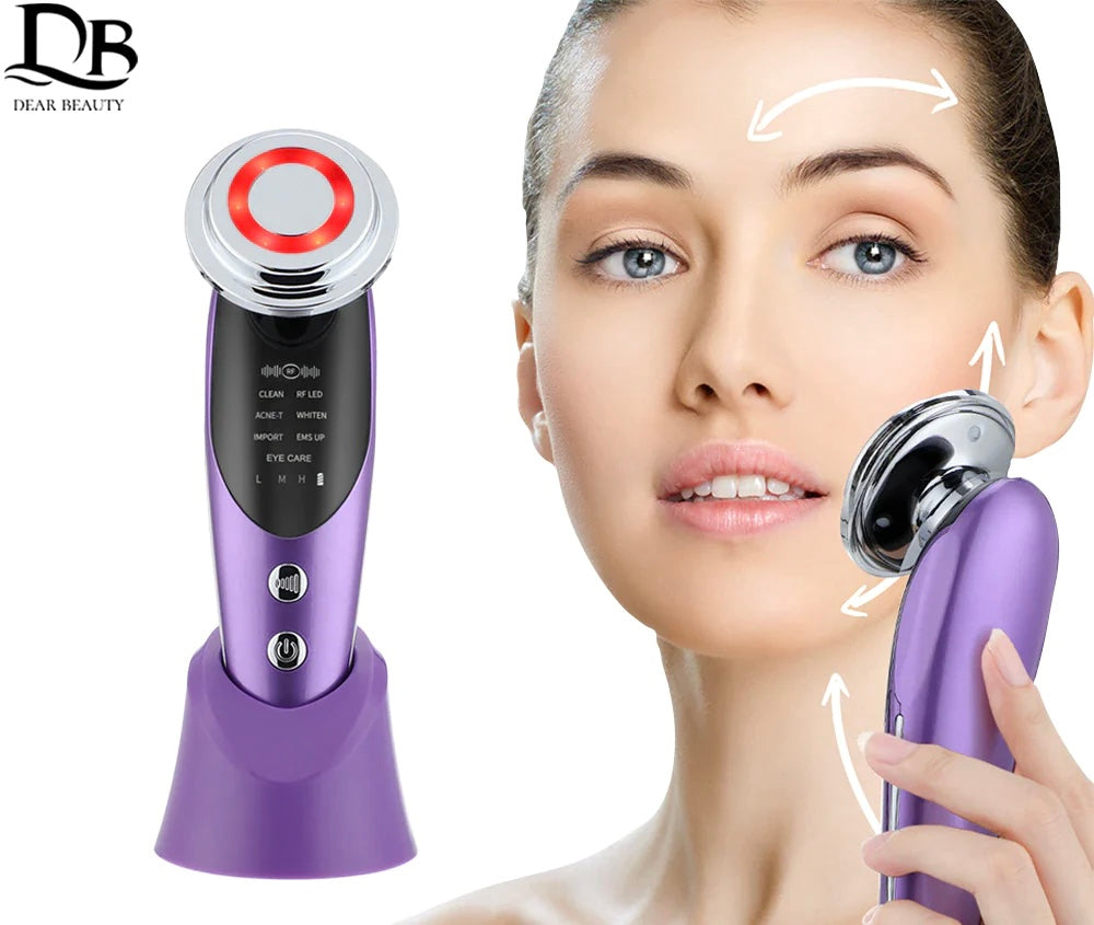 7 in 1 Face Lift Devices EMS RF Microcurrent Skin Rejuvenation Facial Massager Light Therapy anti Aging Wrinkle Beauty Apparatus