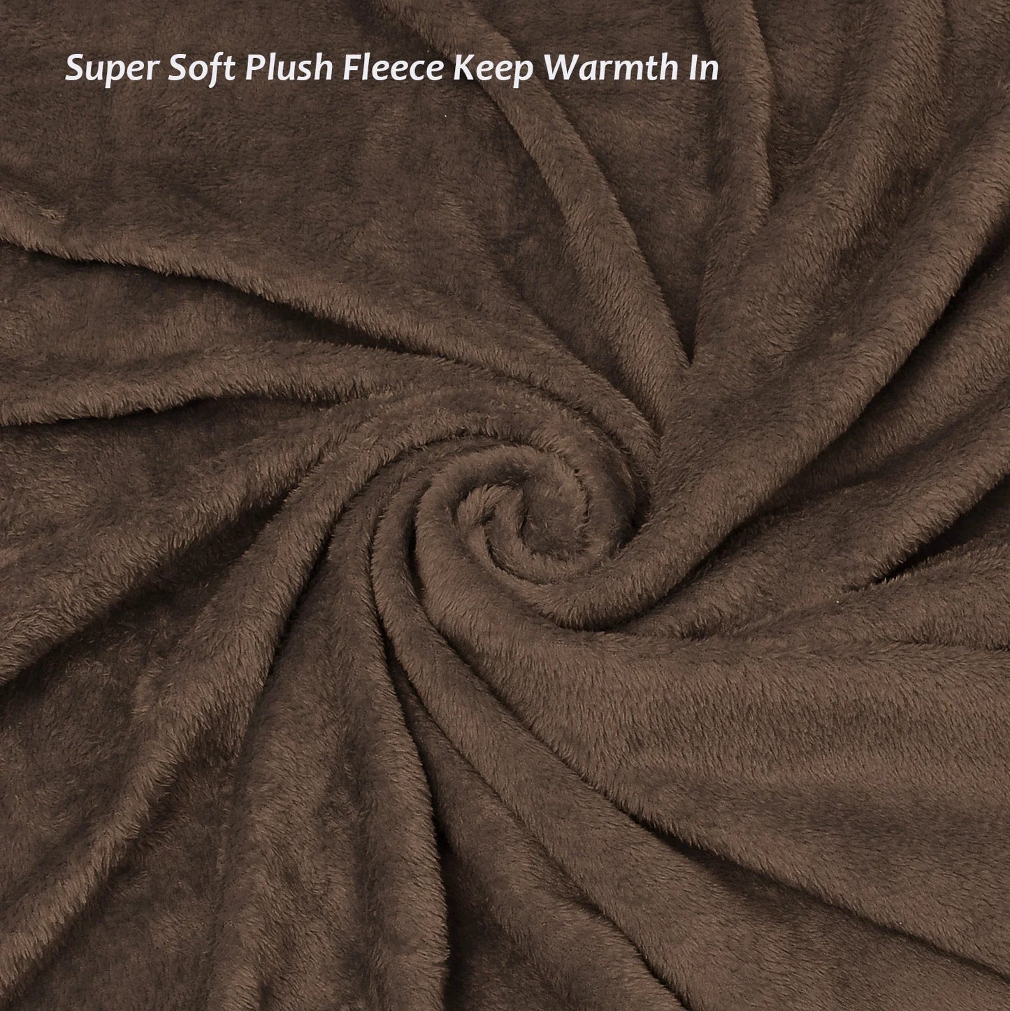 Fleece Wearable TV Blanket for Adults with Foot Pockets & Sleeves Brown Polyester Throw Blanket Robe 75”X53”