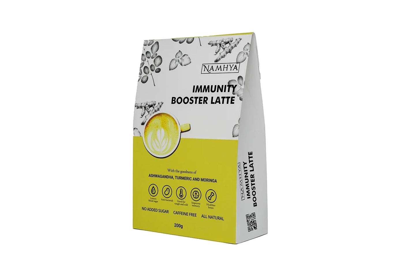 Immunity Booster Latte, 100% Natural with Goodness of Turmeric, Ashwagandha, Coconut Flakes, Tulsi (Basil) & Moringa, 3.53 Oz (100 Grams)