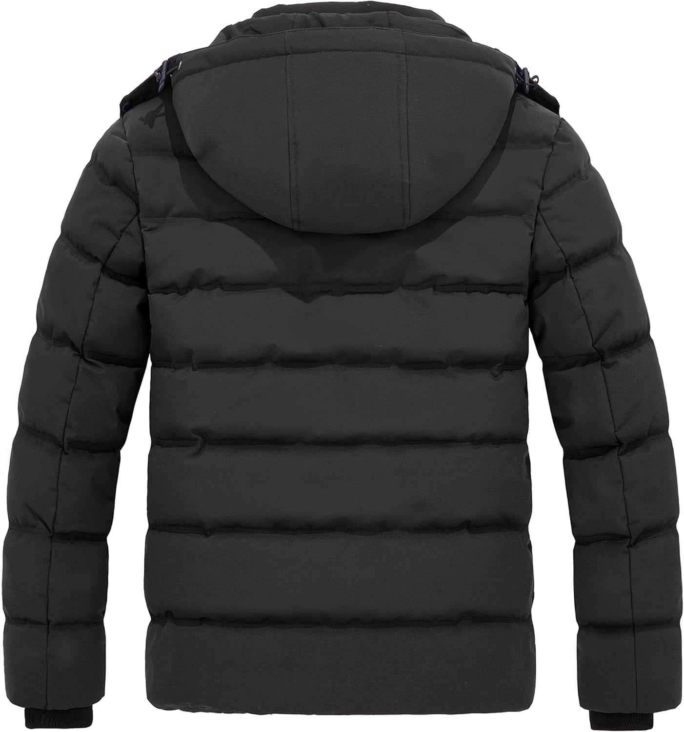 Men'S Hooded Winter Coat Warm Puffer Jacket Thicken Cotton Coat with Removable Hood