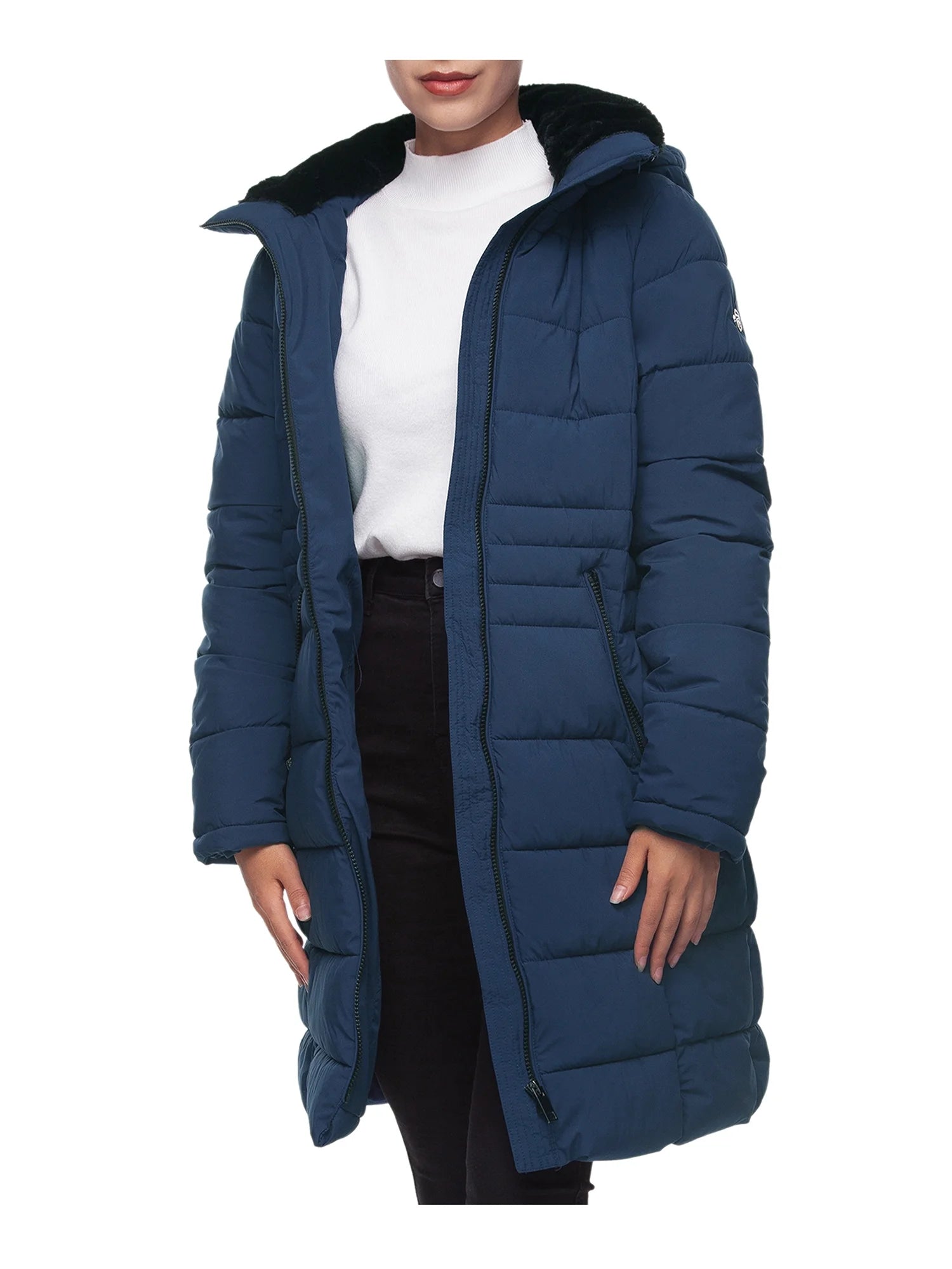 Women'S Heavy Long Winter Coat with Fleece Hood Parka Jacket